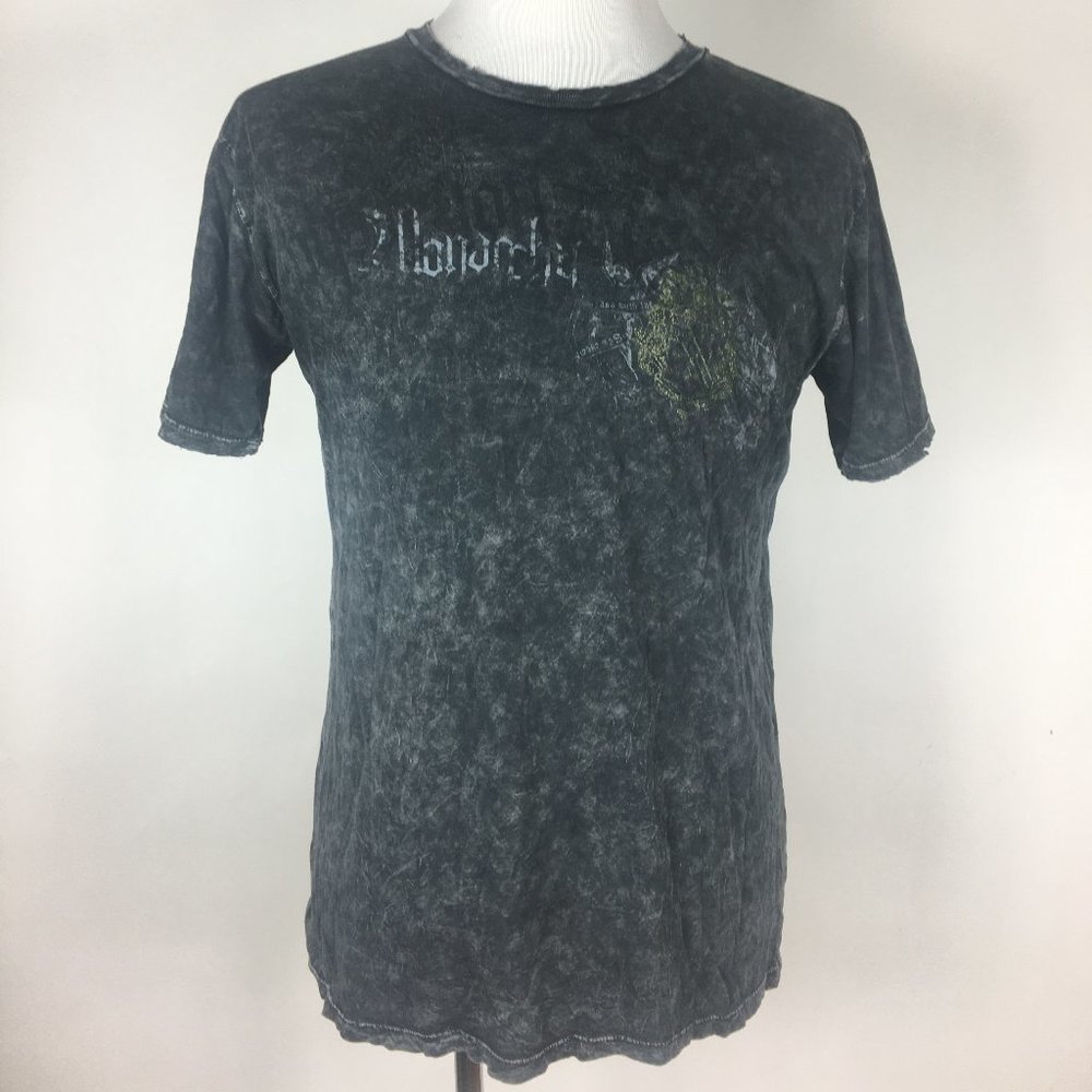 MONARCHY Destroyed Tie Dye Black Tee Shirt Large